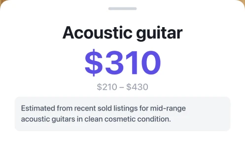 Example result: acoustic guitar, $310